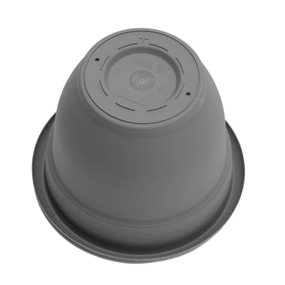 Ariana 12" Self-Watering Plastic Planter - Rolled Rim Indoor/Outdoor Garden Pot, Charcoal