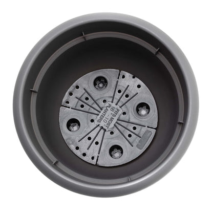 Ariana 12" Self-Watering Plastic Planter - Rolled Rim Indoor/Outdoor Garden Pot, Charcoal